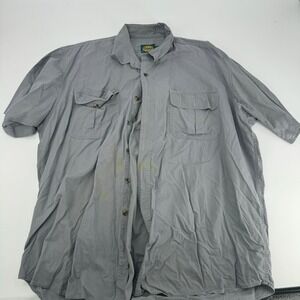 Cabelas Mens XL Tall Gray Short Sleeve Button‎ Up Outdoor Gear Shirt